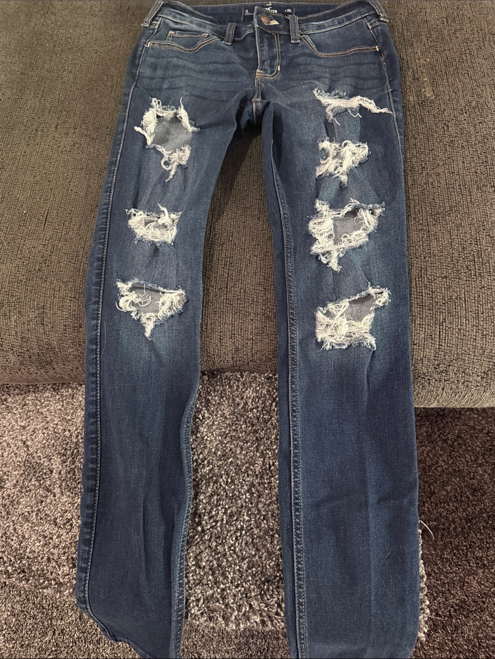 Hollister Low-Rise Super Skinny Dark Blue Denim Jeans